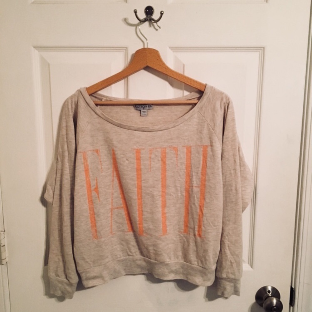 COTTON ON wide collar long sleeve tee
